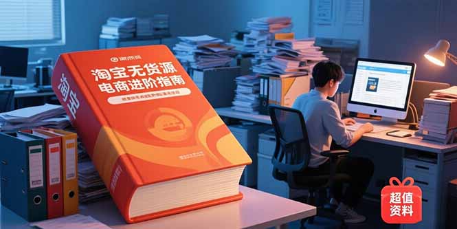淘宝无货源电商进阶指南，包含新人课、进阶课，配套资料，蓝海选品等
