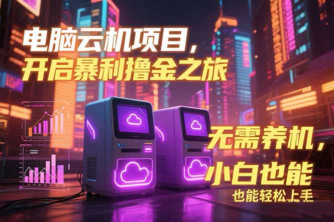 电脑云机项目 爆栗撸金玩法，不需要养机 配置没有要求 单机100个窗口一...