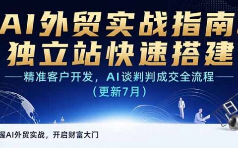 AI+外贸实战指南：独立站快速搭建,精准客户开发,AI谈判成交全流程(更新...
