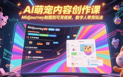 AI萌宠内容创作课，Midjourney制图到可灵视频，数字人带货玩法