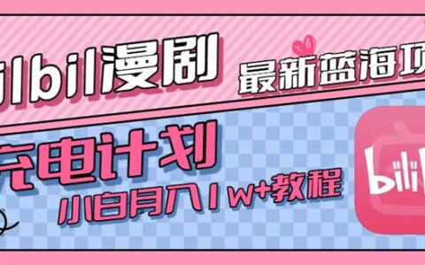 最新蓝海项目，B站充电计划，小白也能月入1w+