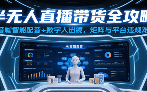 半无人直播带货全攻略：AI音咖智能配音+数字人出镜，解决账号矩阵与平台违规难题