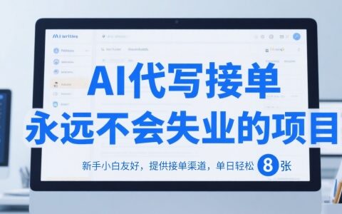 AI代写接单，永远不会失业的项目，新手小白友好，提供接单渠道，单日轻松 8张