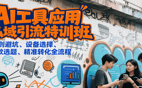 AI工具应用私域引流特训班，规则避坑、设备选择、爆款选题、精准转化全流程
