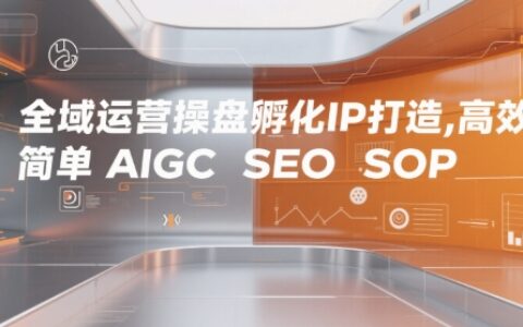 全域运营操盘孵化IP打造，高效 简单 AIGC SEO SOP