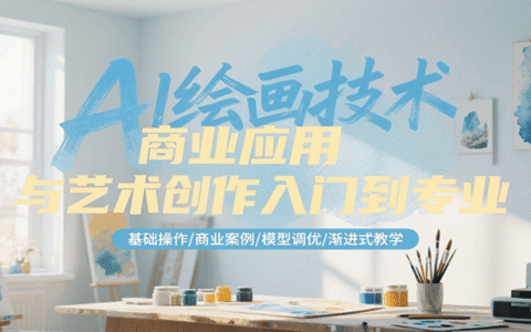 AI绘画技术商业应用与艺术创作入门到专业，基础操作/商业案例/模型调优/渐进式教学