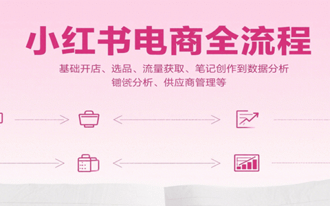 小红书电商全流程，基础开店、选品、流量获取、笔记创作到数据分析、供应商管理等