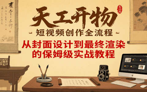 天工开物短视频创作全流程，从封面设计到最终渲染的保姆级实战教程