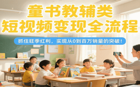 童书教辅类短视频变现全流程，抓住旺季红利，实现从0到百万销量的突破！