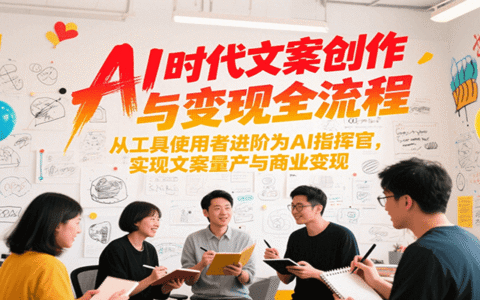 AI时代文案创作与变现全流程，从工具使用者进阶为AI指挥官，实现文案量产与商业变现