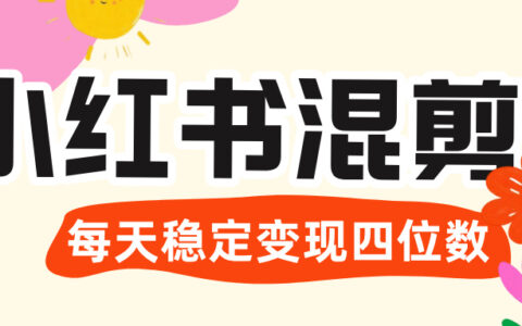 价值 3980 的小红书混剪， 虚拟变现 ＋全网项目库 ， 日引 200+宝妈创业粉，每天稳定四位数变现