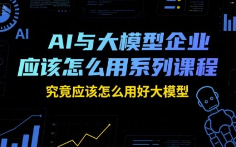 AI与大模型企业应该怎么用系列课程，究竟应该怎么用好大模型