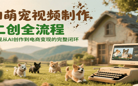 AI萌宠视频制作二创全流程，实现从AI创作到电商变现的完整闭环