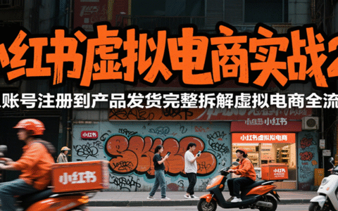 小红书虚拟电商实战2.0，从账号注册到产品发货完整拆解虚拟电商全流程