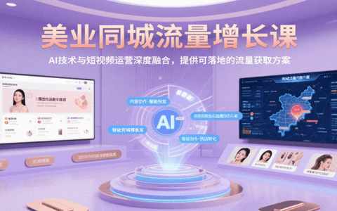 美业同城流量增长课，AI技术与短视频运营深度融合，提供可落地的流量获取方案