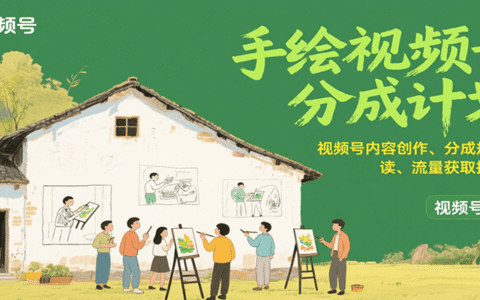 手绘视频号分成计划：视频号内容创作、分成规则解读、流量获取技巧等