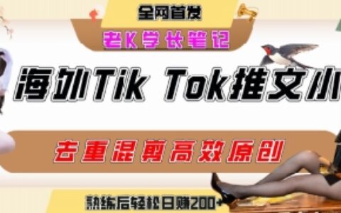 海外tiktok小说推文爆栗项目，高停留率，高转化率，上手后一天搞顿饭钱不是问题