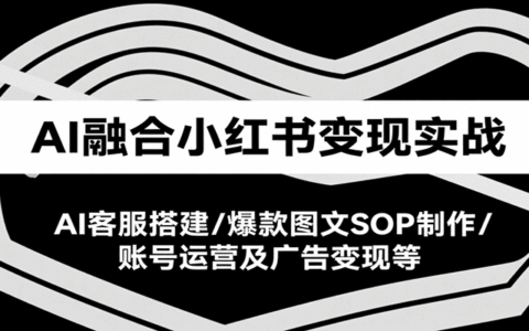AI融合小红书变现实战课，AI客服搭建/爆款图文SOP制作/账号运营及广告变现等