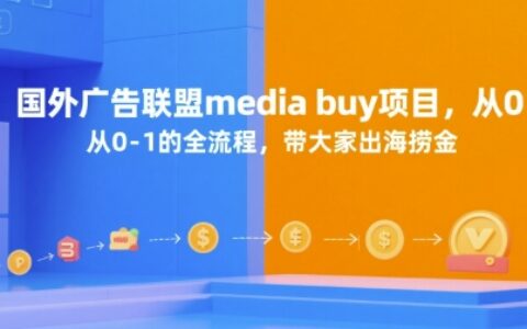 国外广告联盟media buy项目，从0-1的全流程，带大家出海捞金