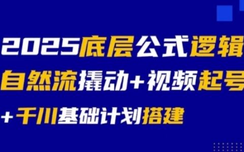 2025底层公式逻辑自然流撬动+视频起号+千川基础计划搭建