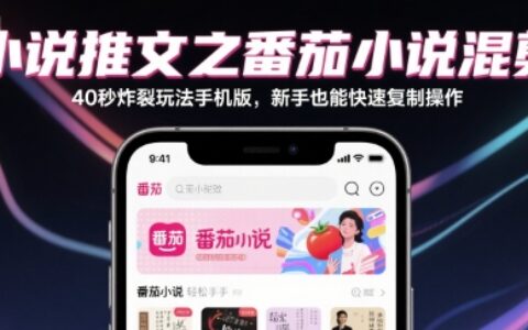 小说推文之番茄小说混剪40秒炸裂玩法手机版，新手也能快速复制操作