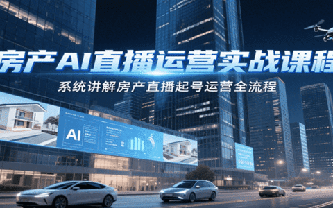 房产AI直播运营实战课程，系统讲解房产直播起号运营全流程