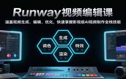 Runway视频编辑课，涵盖视频生成、编辑、优化，快速掌握影视级AI视频制作全栈技能