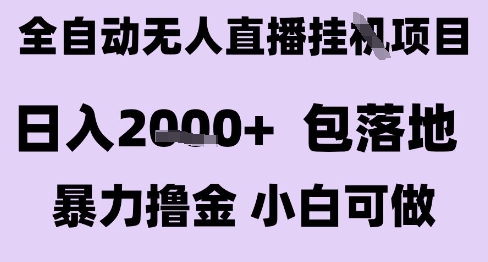 最新全自动抖音无人直播挂G项目，日入2k+ 包落地爆栗撸金，小白可做