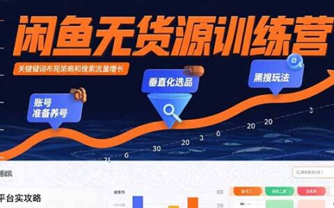 闲鱼无货源训练营：账号准备养号/垂直化选品/黑搜玩法，0基础30天盈利指南