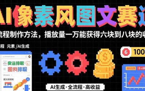 AI像素风图文赛道：全流程制作方法，播放量一万能获得6块到8块的收入