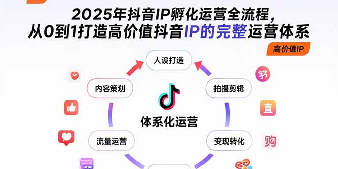 2025年抖音IP孵化运营全流程，从0到1打造高价值抖音IP的完整运营体系