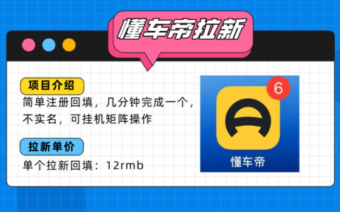 懂车帝邪修拉新玩法，简单注册回填，不sm，单个拉新12rmb，轻松日入200+