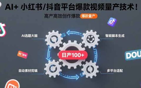 AI+小红书/抖音平台爆款视频量产技术：高产高效创作爆款视频！