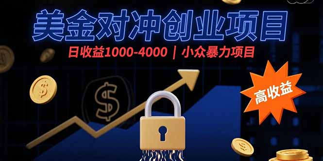 美金对冲创业项目，日收益1000-4000，小众爆栗项目