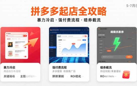 拼多多起店全攻略，爆栗冷启，强付费流程，暗券截流，5-7月已验证的方法