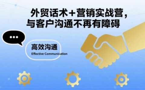外贸话术+营销实战营，与客户沟通不再有障碍