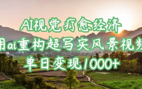 AI视觉疗愈经济：用ai重构超写实风景视频，单日变现1000+