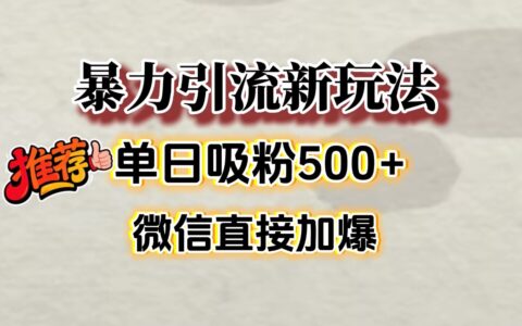 微信加爆的引流超级方法，单日吸粉500➕