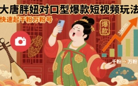 大唐胖妞对口型爆款短视频玩法，快速起千粉万粉号