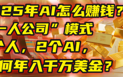 AI怎么赚钱？揭秘2025年一人公司模式：1个人，2个AI，如何年入千万美金？