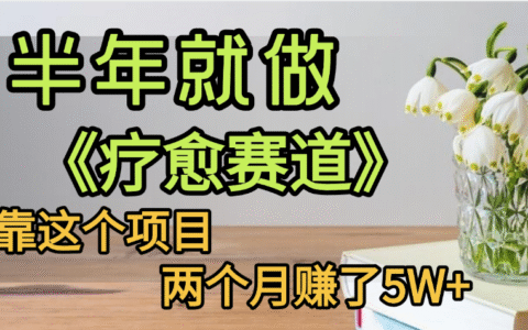 下半年稳赚的赛道，就选【疗愈赛道】，我自己运行这个项目两个月入了5W+