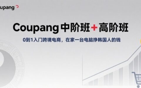 Coupang中阶班+高阶班，0到1入门跨境电商，在家一台电脑挣韩国人的钱
