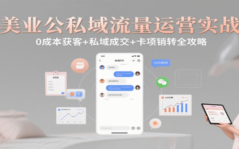 美业公私域流量运营实战：0成本获客+私域成交+卡项销转全攻略