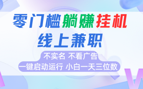 首码0撸挂G项目，无需实名无需看广告 一键启动运行，小白轻松日入三位数