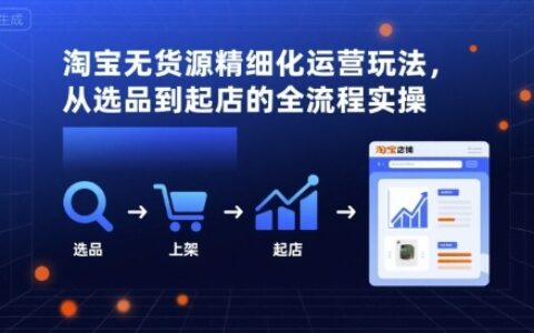 淘宝无货源精细化运营玩法，从选品到起店的全流程实操