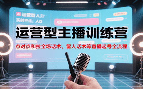 运营型主播训练营，点对点和拉全场话术，留人话术等直播起号全流程（更新8月）