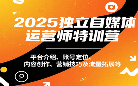 2025独立自媒体运营师特训营：平台介绍、账号定位、内容创作、营销技巧及流量拓展等