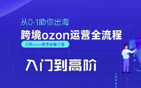 OZON入门到高阶全流程，从0-1助你出海，跨境ozon运营全流程