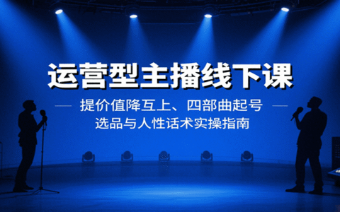 运营型主播线下课：提价值降互上、四部曲起号、选品与人性话术实操指南