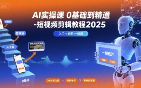 AI实操课0基础到精通-短视频剪辑教程2025